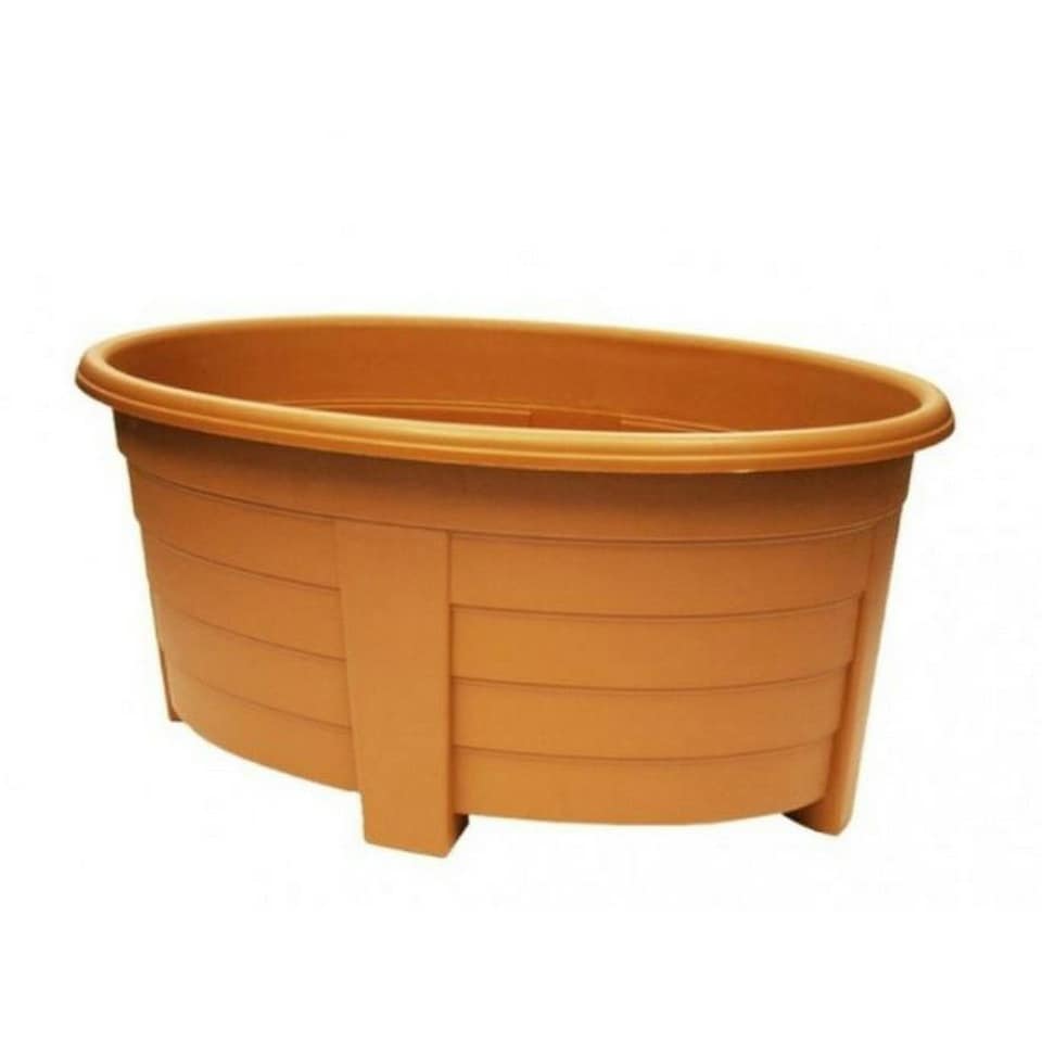 Grosvenor Oval Plastic Planter - Terracotta - 55cm