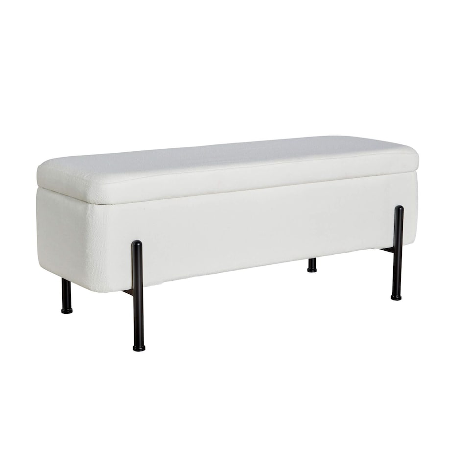 image 1 of Storage Ottoman Seat Velvet Metal Legs Compact Space Saving Home Furniture