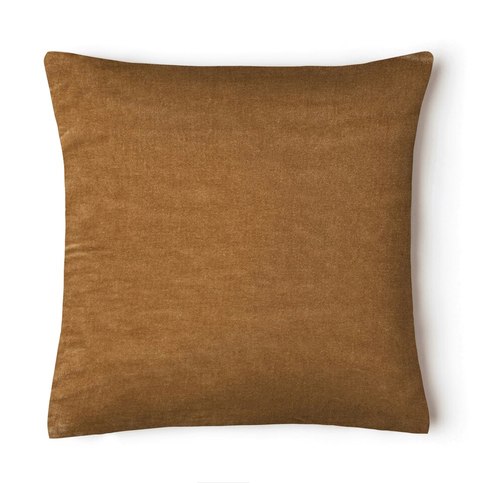 image 1 of Plain Velvet Soft Cushion - 43cm x 43cm Cream | Latte