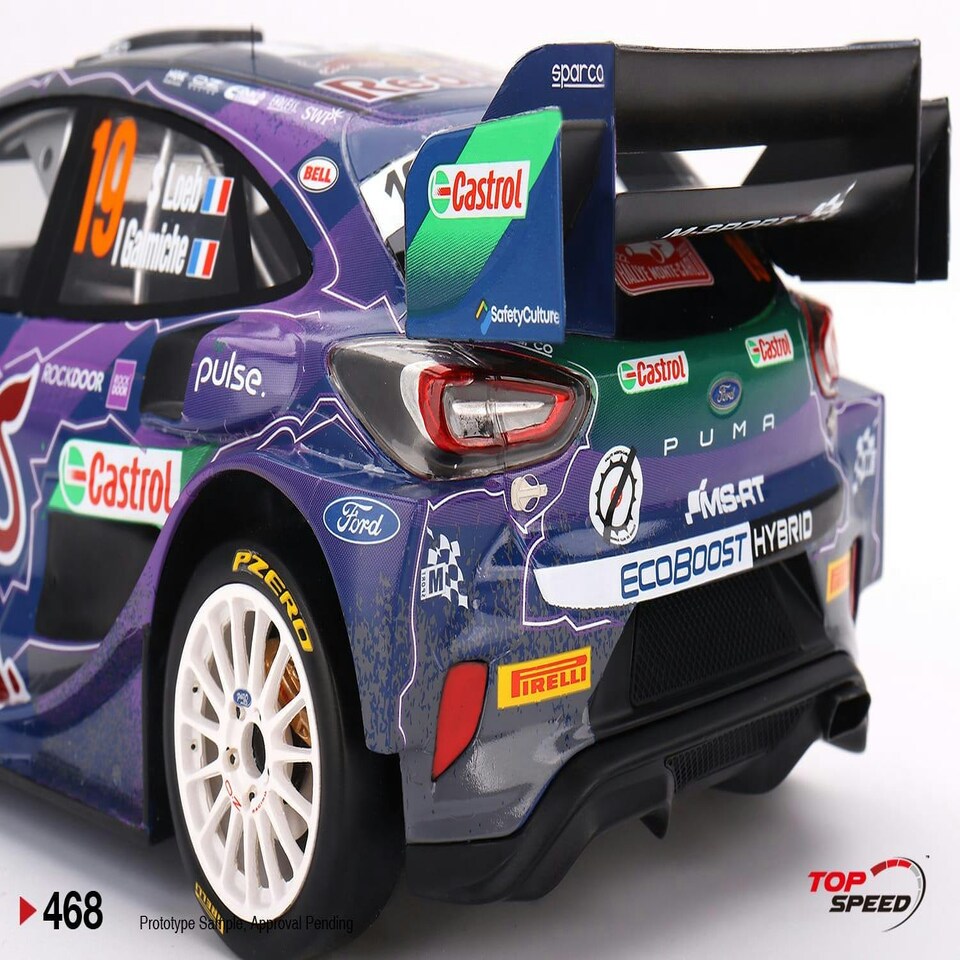 image 1 of Ford Puma Rally1 No.19 M-Sport Ford WRT 2022 Rally Monte Carlo Winner 1:18 Scale TSM TS0468