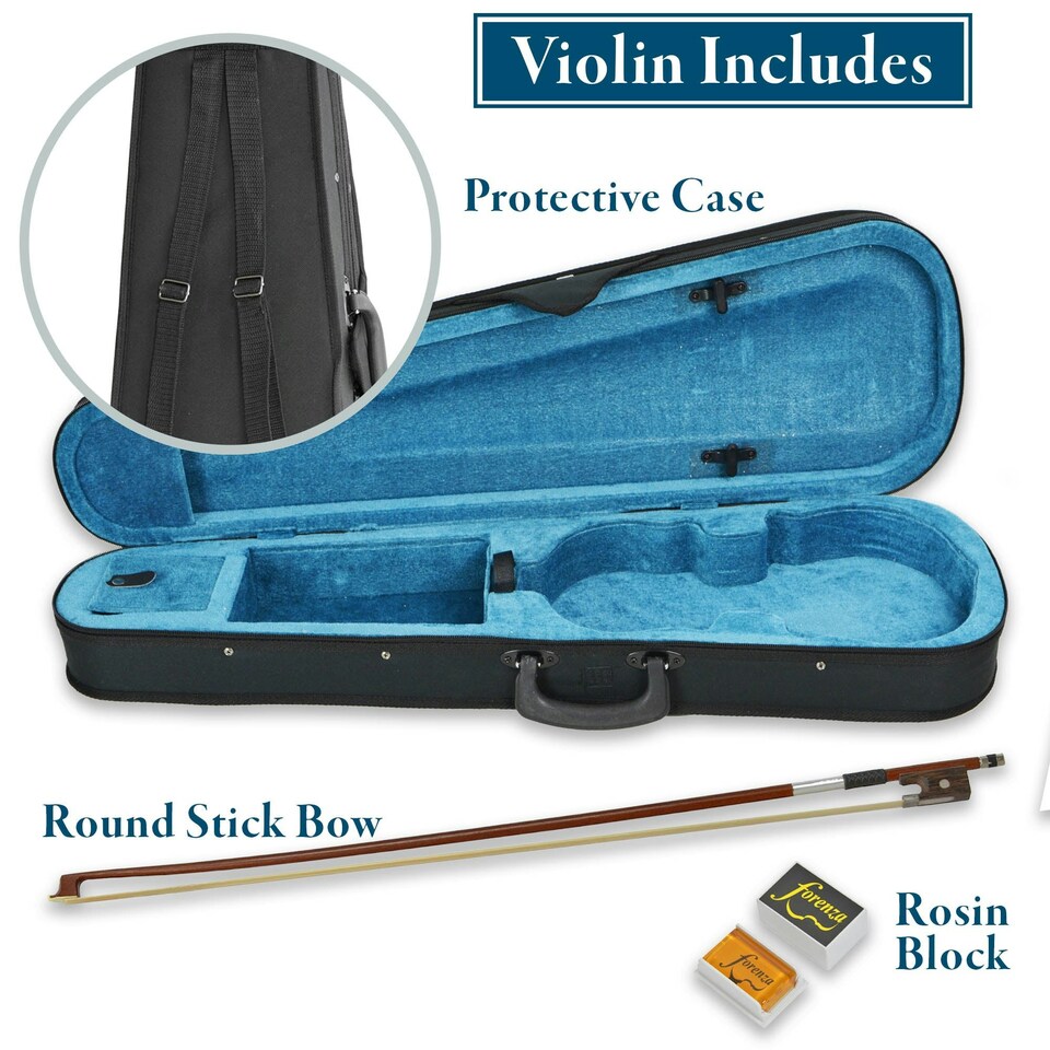 image 1 of Forenza Uno Series Full Size Black Violin Outfit