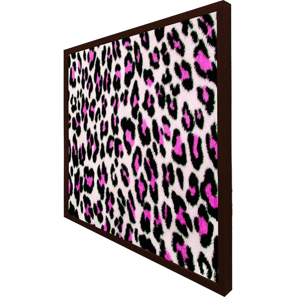 image 1 of Pink fluffy leopard (Picture Frame) White | S