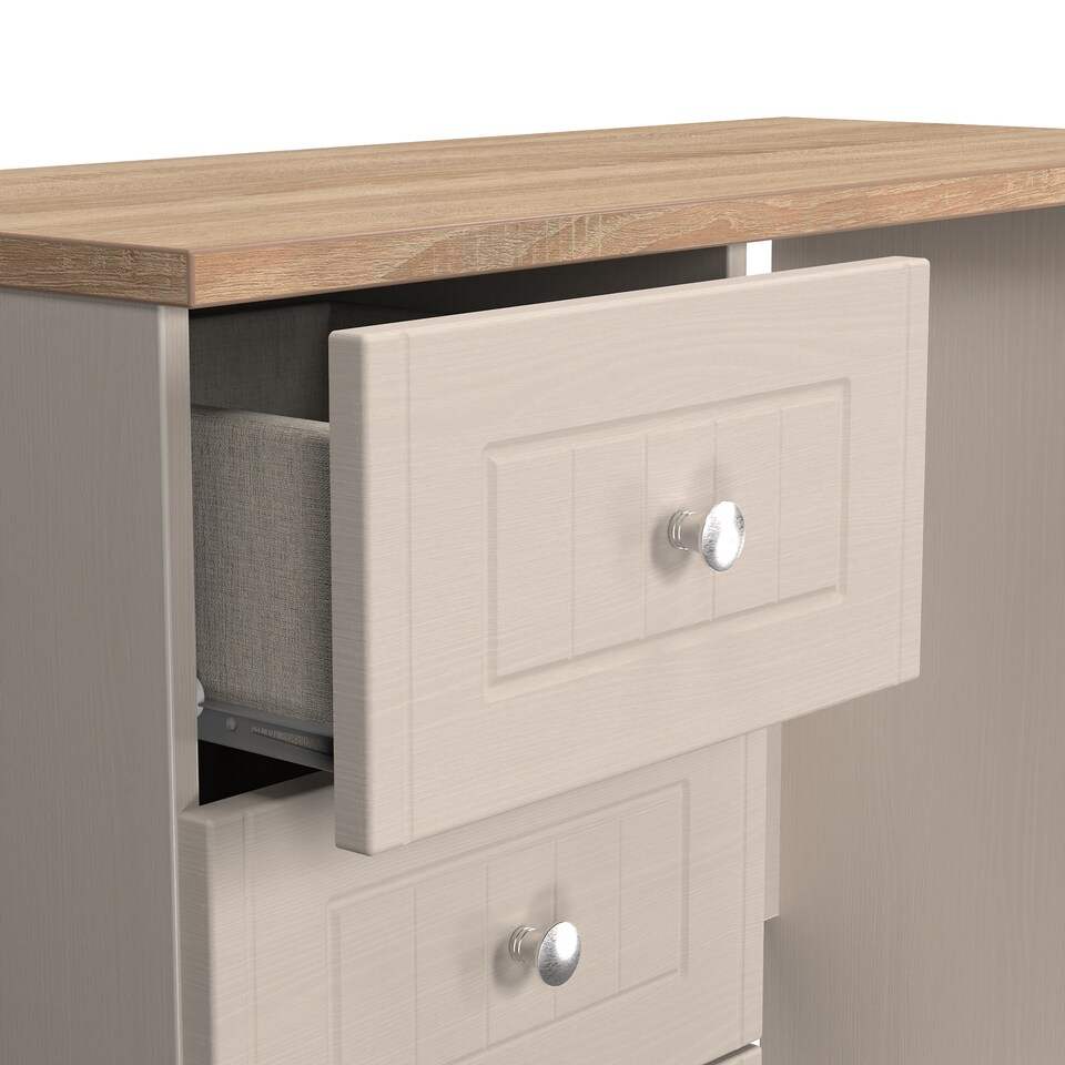 image 1 of Cambridge 3 Drawer Vanity in Kashmir Ash & Bardolino Oak (Ready Assembled) | Cream | Kashmir Ash & Bardolino Oak