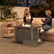 image 2 of Outsunny Gas Fire Pit Table with 50,000 BTU Burner, Cover, Dark Grey