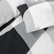 image 4 of Chequered Check Mono Duvet Cover Set - Double - Black | Black | Double