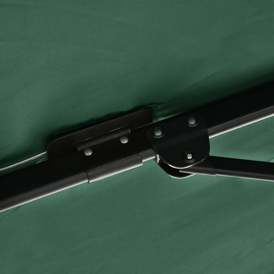 image 1 of Outsunny Square Cantilever Roma Parasol, 360-Degree Rotation, Green