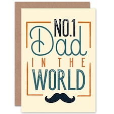 Number 1 One Dad In The World Retro Style Father's Day Card