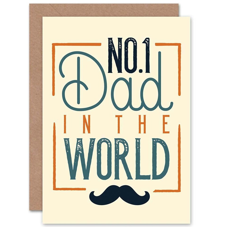 image 1 of Number 1 One Dad In The World Retro Style Father's Day Card