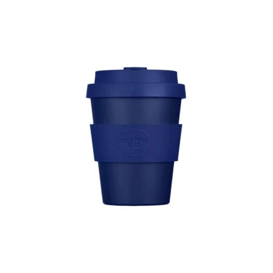 image 1 of Ecoffee Cup 6oz 180ml Reusable Eco-Friendly, Plant Based Coffee Cup with Silicone Lid & Sleeve, Dark Energy | Blue | Dark Energy