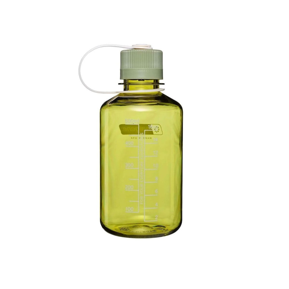 image 1 of Nalgene Narrow Mouth 500ml Tritan Renew Water Bottle - Endive - Oil Green Cap