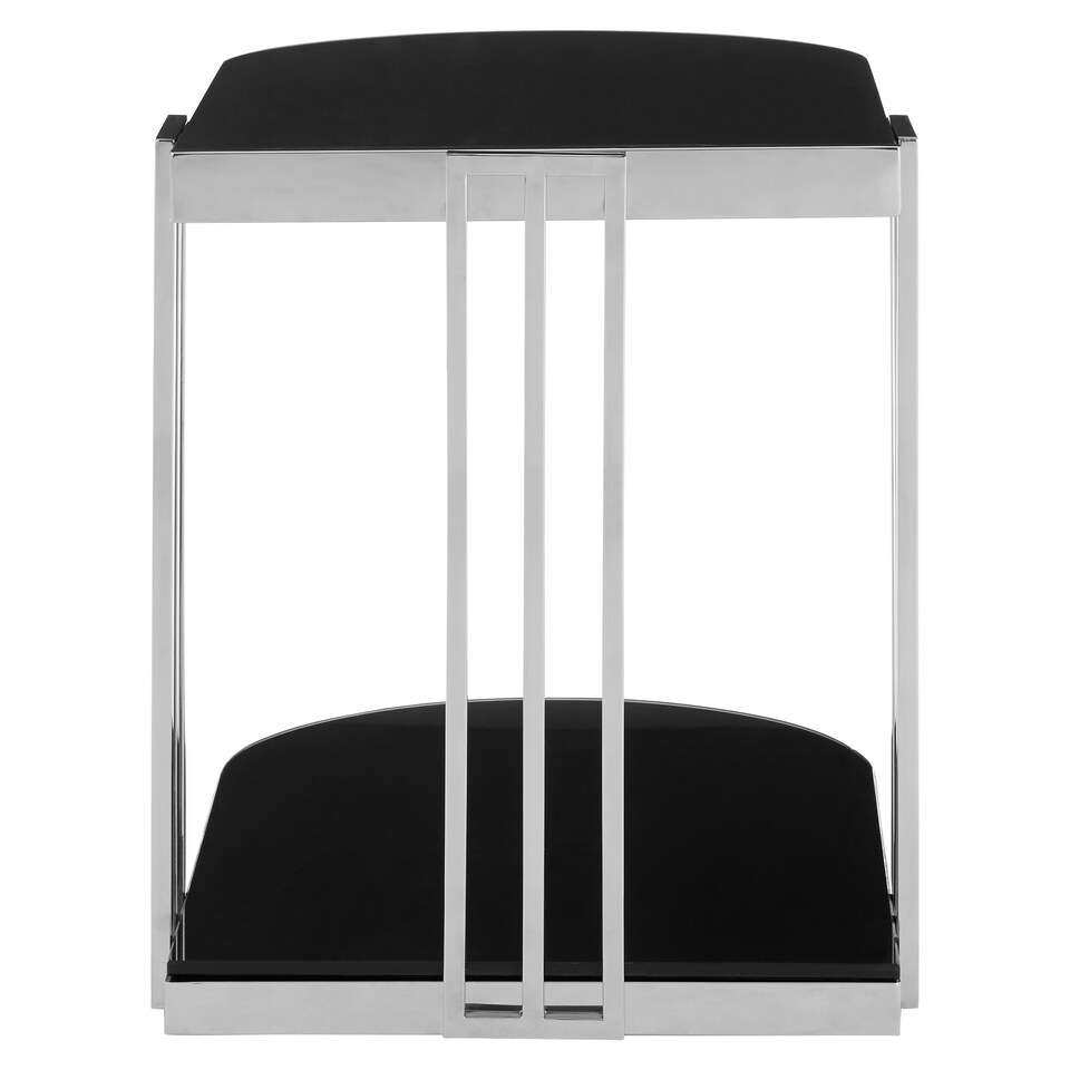 image 1 of Interiors By Premier Durable Silver U Shaped Side Table, Luxurious Finish Side Table By Couch, Modern Design Lounge Table Silver