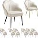image 9 of Accent Chair Hellen - velvet cover, padded, extra-wide shell-shaped backrest - per piece Cream | Cream/Black