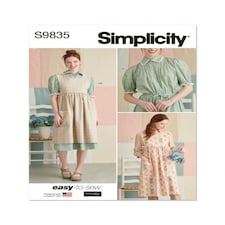 Simplicity 9835 Paper Sewing Pattern – Women’s Dresses, Pinafores & Aprons, Size A (XS–S–M–L–XL), Easy