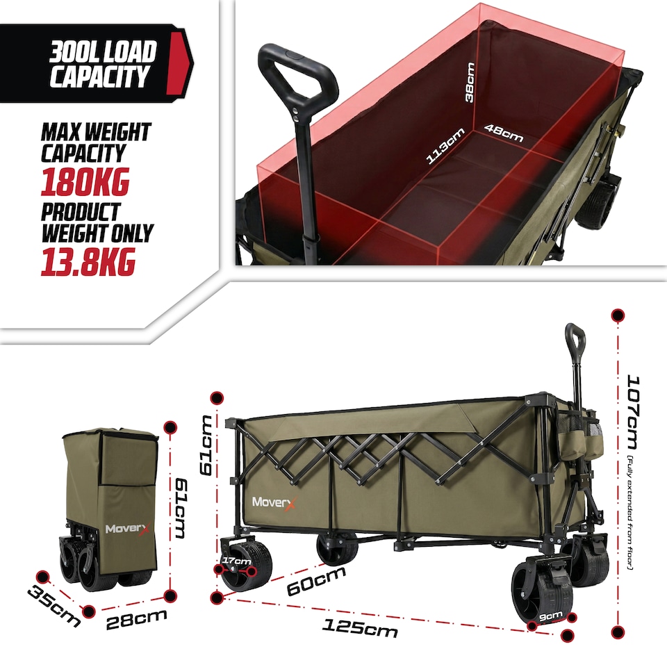 image 1 of MoverX 300L/180kg Premium Camping Trolley / Festival Wagon
