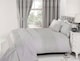 image 1 of Everdean Floral Polycotton Duvet Cover Set with Pillowcase | Silver | Double | 1