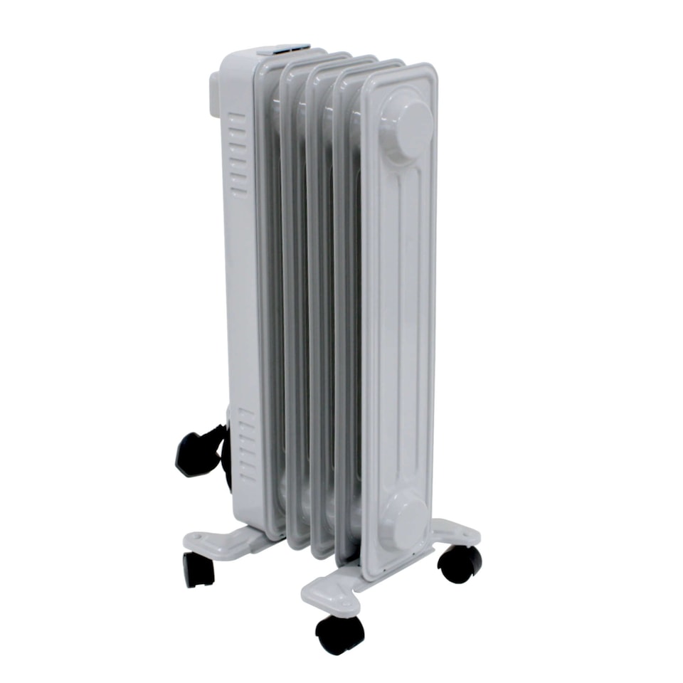 image 1 of 1000W 5 Fin Portable Oil Filled Radiator Electric Heater