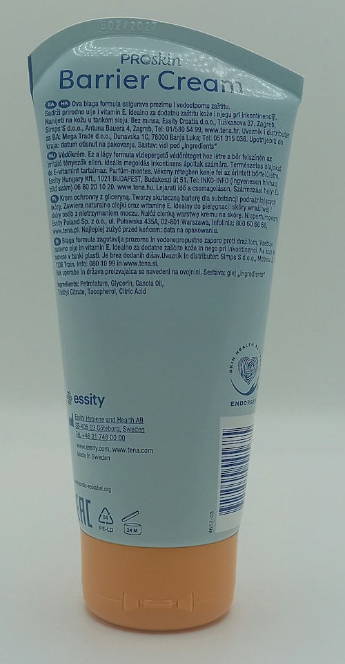 image 1 of TENA Barrier Cream 150ml - Skin-Friendly, Moisturizing Cleanser