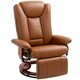 image 1 of HOMCOM PU Leather Reclining Armchair with Footrest for Living Room, Brown Brown