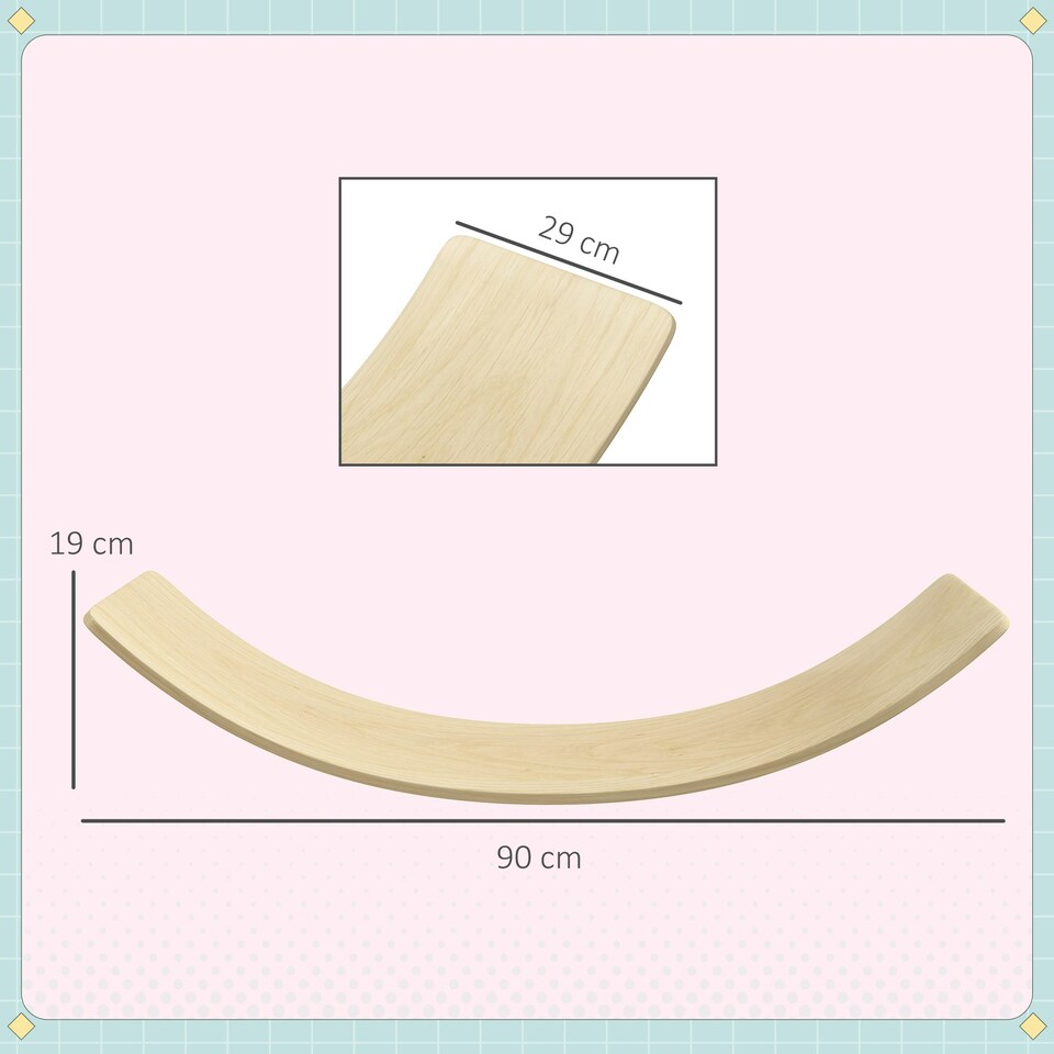 image 1 of AIYAPLAY Kids Wooden Balance Board for Children, for 3-8 Years Old