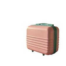ABS Hard Shell Travel Vanity Case - Compact Makeup & Toiletry Organiser - Baby Pink