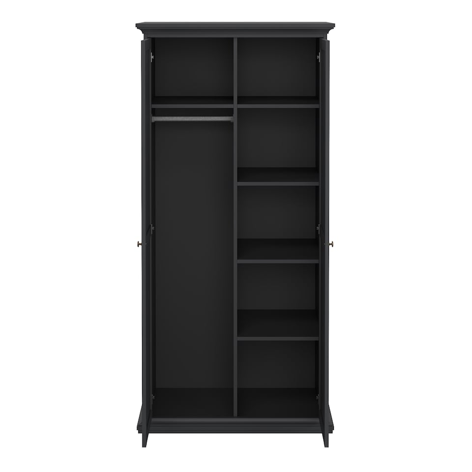 image 1 of Paris Wardrobe with 2 Doors in Matt Grey