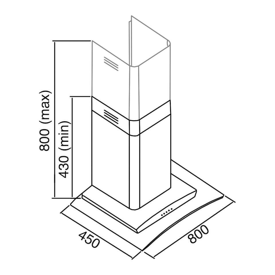 image 1 of SIA CGH80SS 80cm Stainless Steel Curved Glass Cooker Hood Extractor Fan