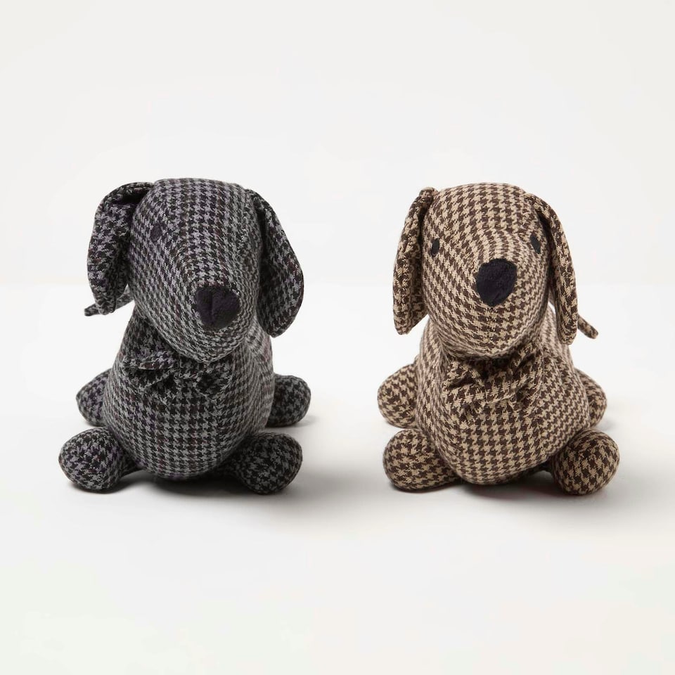image 1 of Homescapes Dog Door Stop - Set of 2 - Animal Door Stops