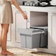 image 2 of HOMCOM 30L Pull Out Bin - 2 Compartments (15L Each), Soft Close Under Sink Bin with Removable Buckets for 400mm Cabinets, Kitchen Waste and Recycling, Base Mounted, Light Grey