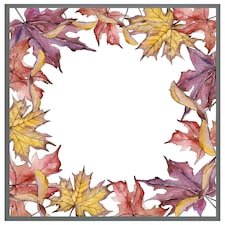 Gold & purple leaves (Picture Frame) Grey | XS