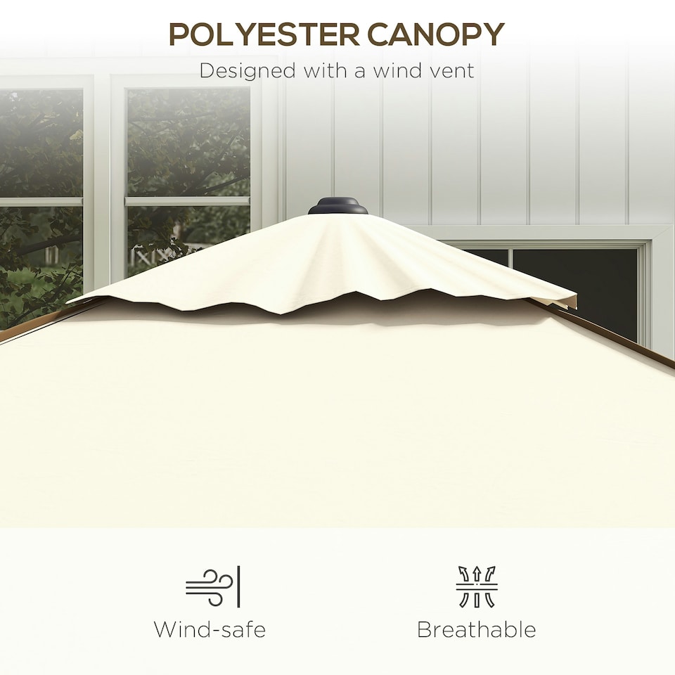 image 1 of Outsunny Sun Parasol with Vent, Table Umbrella for Patio, Garden, Pool, Beige