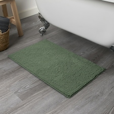 OHS Soft Microfibre Non-Slip Absorbent Noodle Chenille Bath Runner Mat Green | Olive Green | 45 x 75cm