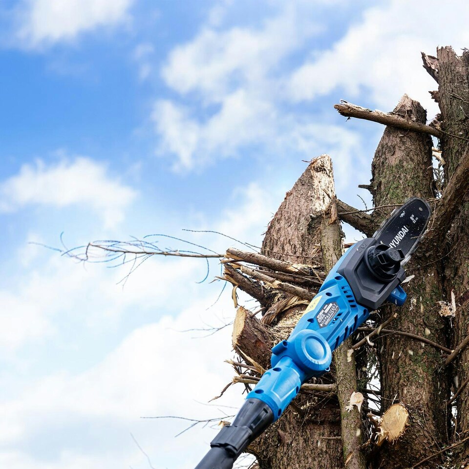 image 1 of Hyundai 20V Cordless Pole Saw, 2Ah Battery and Charger, Lightweight and Telescopic reach | HY20CPS