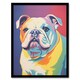 image 1 of British Bulldog Dog Pastel Tones Screen Home Decor Black Framed Wall Art Print A4