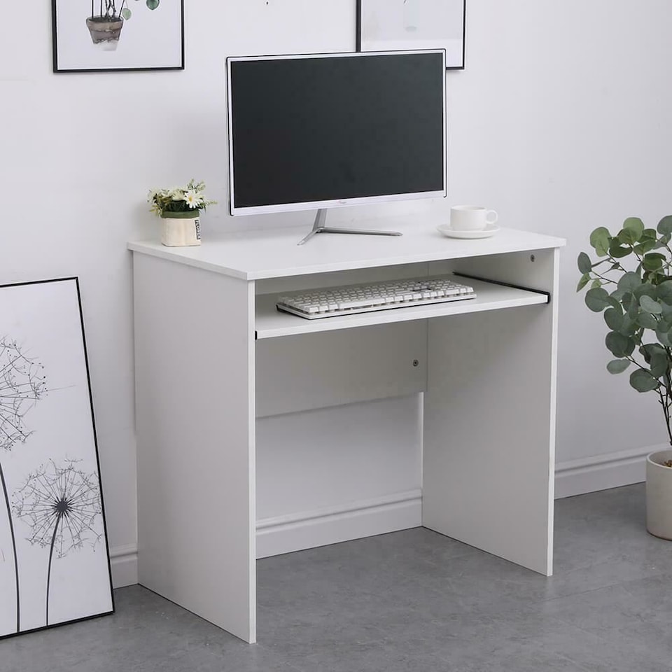 image 1 of Computer Desk PC Laptop Table Home Office Study Workstation | White