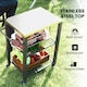 image 6 of Outsunny 3-Shelf Outdoor Grill Cart, Outdoor Kitchen w/ Stainless Steel Top