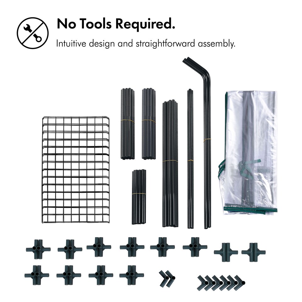 image 1 of VonHaus Walk In Greenhouse with 6 Shelves & PVC Cover