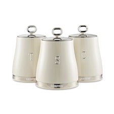 GEEPAS Retrovive Tea Coffee Sugar Canister Set, Cream