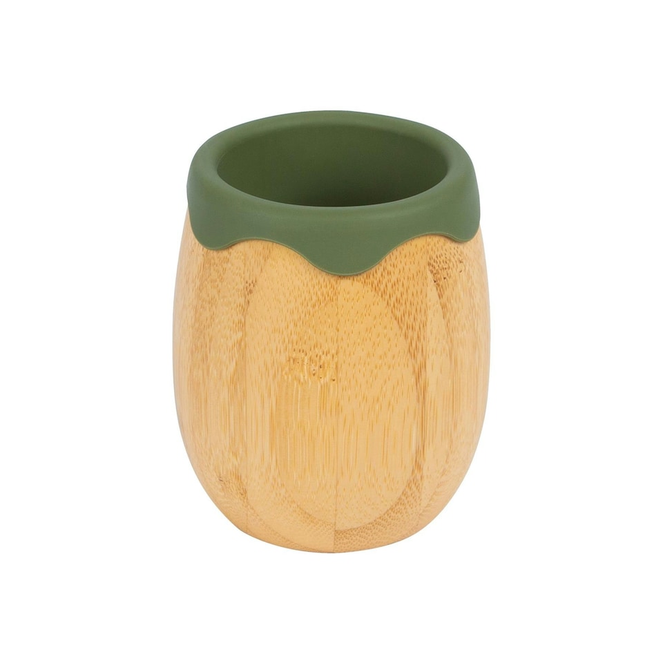image 1 of Tiny Dining Bamboo Baby Trainer Cup - 130ml - Olive Green Green