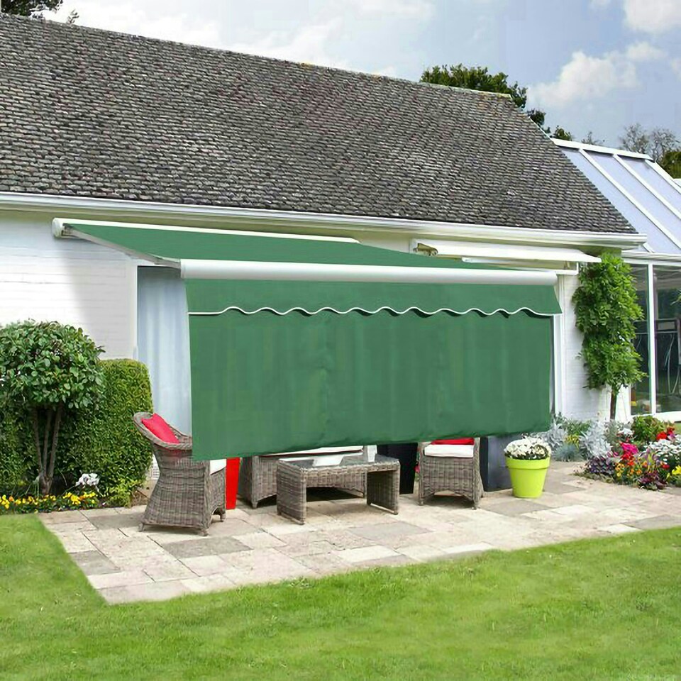 image 1 of Primrose 3.5m Dropdown Plain Green Awning Valance 1m Drop Green | Plain Green