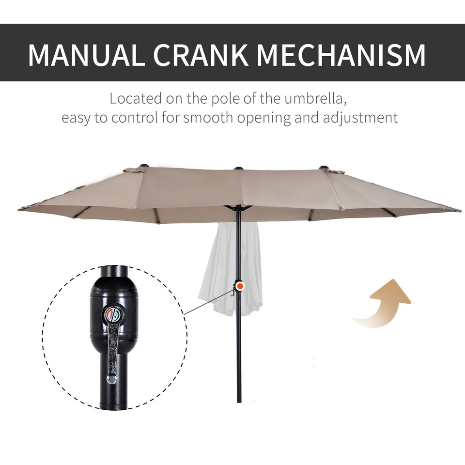 image 1 of Outsunny 4.6M Garden Patio Umbrella Canopy Parasol Sun Shade witho Base