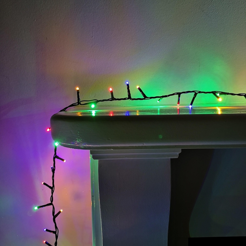 image 1 of 1500 LED 37.5m Indoor Outdoor Christmas Multi Function Mains Operated String Lights with Timer in Multicoloured | Multi | Multi Coloured