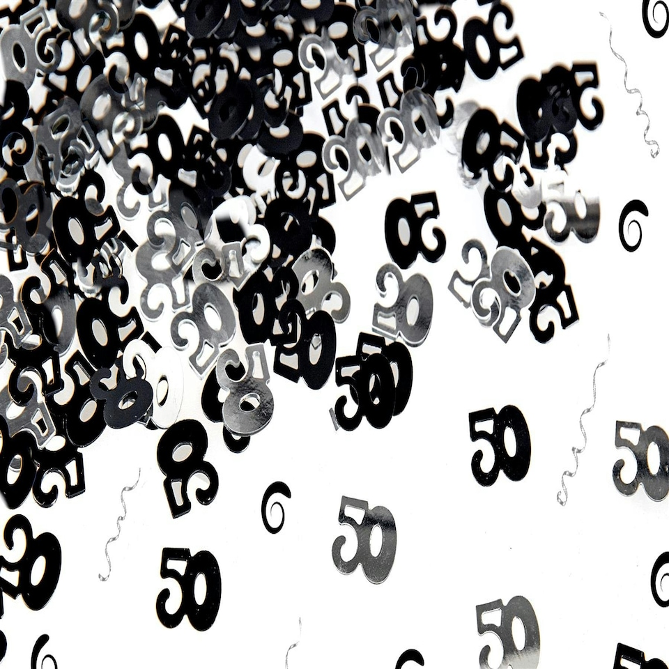 image 1 of 4 x 14g 50th Black Happy Birthday Confetti