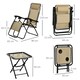 image 5 of Outsunny 3PC Zero Gravity Chairs Sun Lounger Table Set Beige