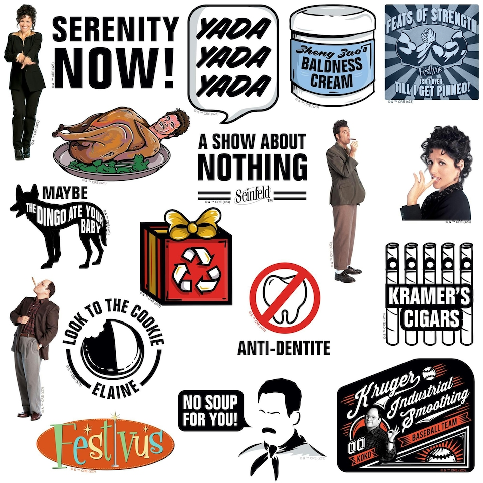 image 1 of Seinfeld Deluxe Stickers (Pack of 100) - Multicoloured - One Size