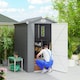 image 2 of Outsunny 4 x 6ft Garden Shed Storage w/ Foundation Kit, Vents, Grey