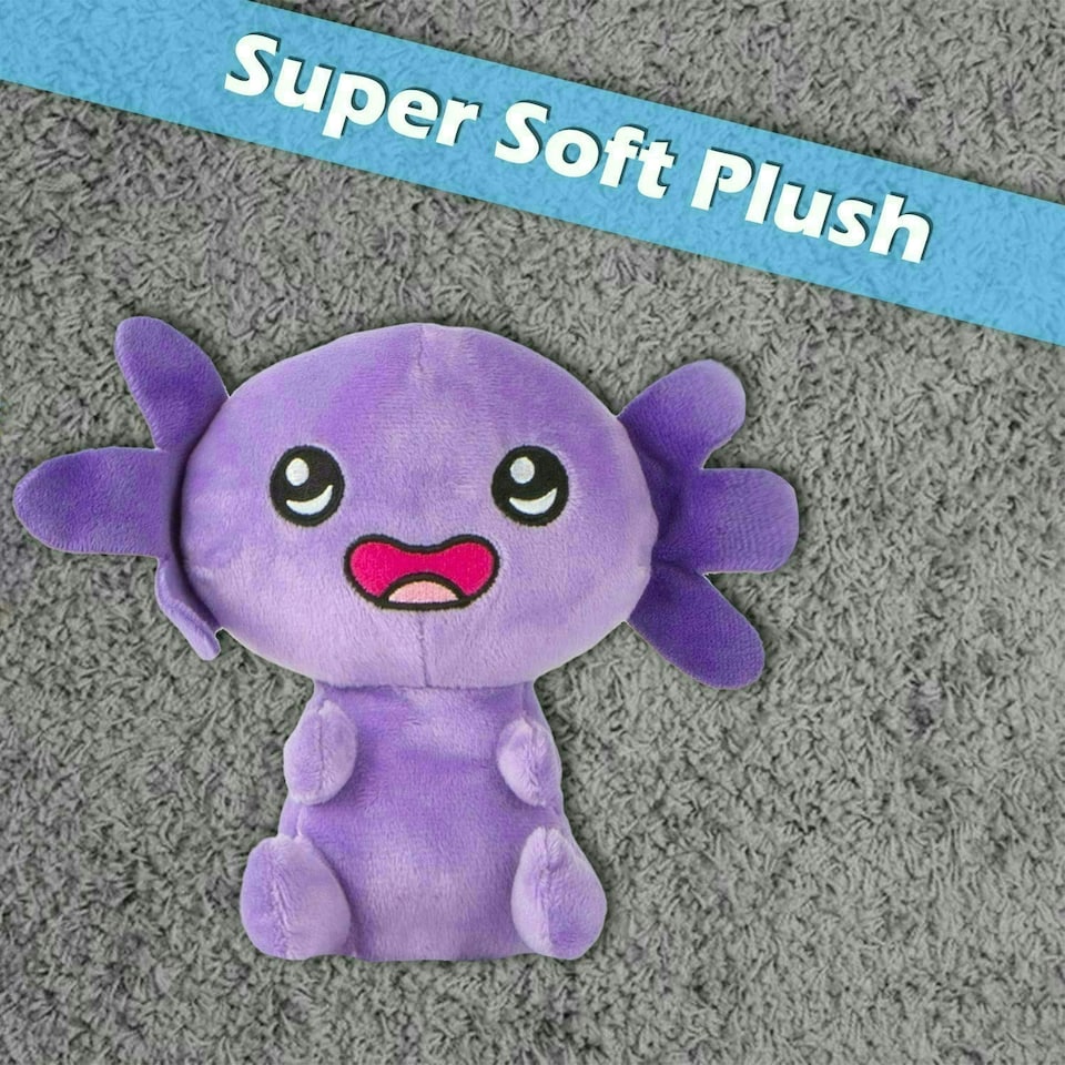 image 1 of Axolotl Soft Toy Cute Plushie Huggable Cuddly Stuffed Toy 18cm Purple