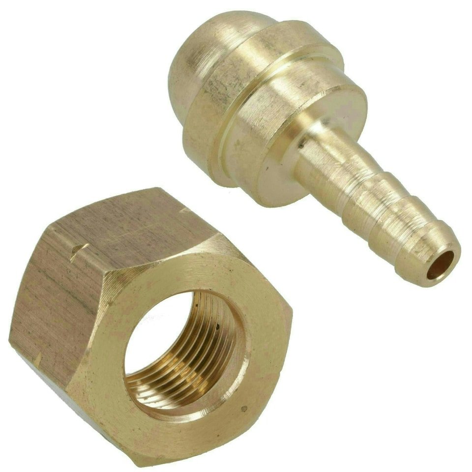 image 1 of Welding Gas Hose Connector 3/16 Hose Tail with 3/8 BSP Left Handed Thread 1pc