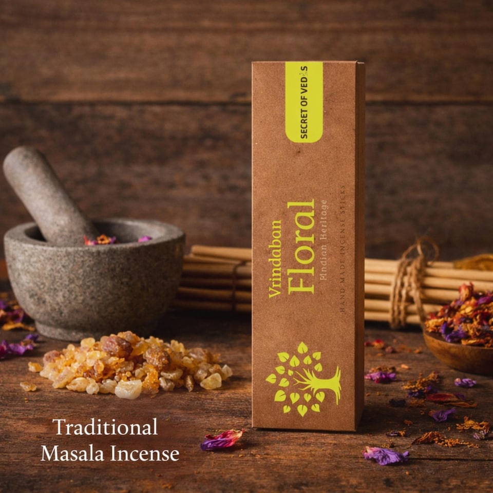 image 1 of Vrindaban Floral Incense Sticks 100g Approx. 75 Sticks – Scented Home Fragrance Agarbatti