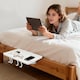 image 5 of Bedside Shelf for Bunk Beds & Bed Frames - Floating Bedside Tray with 4 Hooks, No-Drill Installation - Ideal for Dorm Rooms, Kids Rooms & Small Spaces (White)