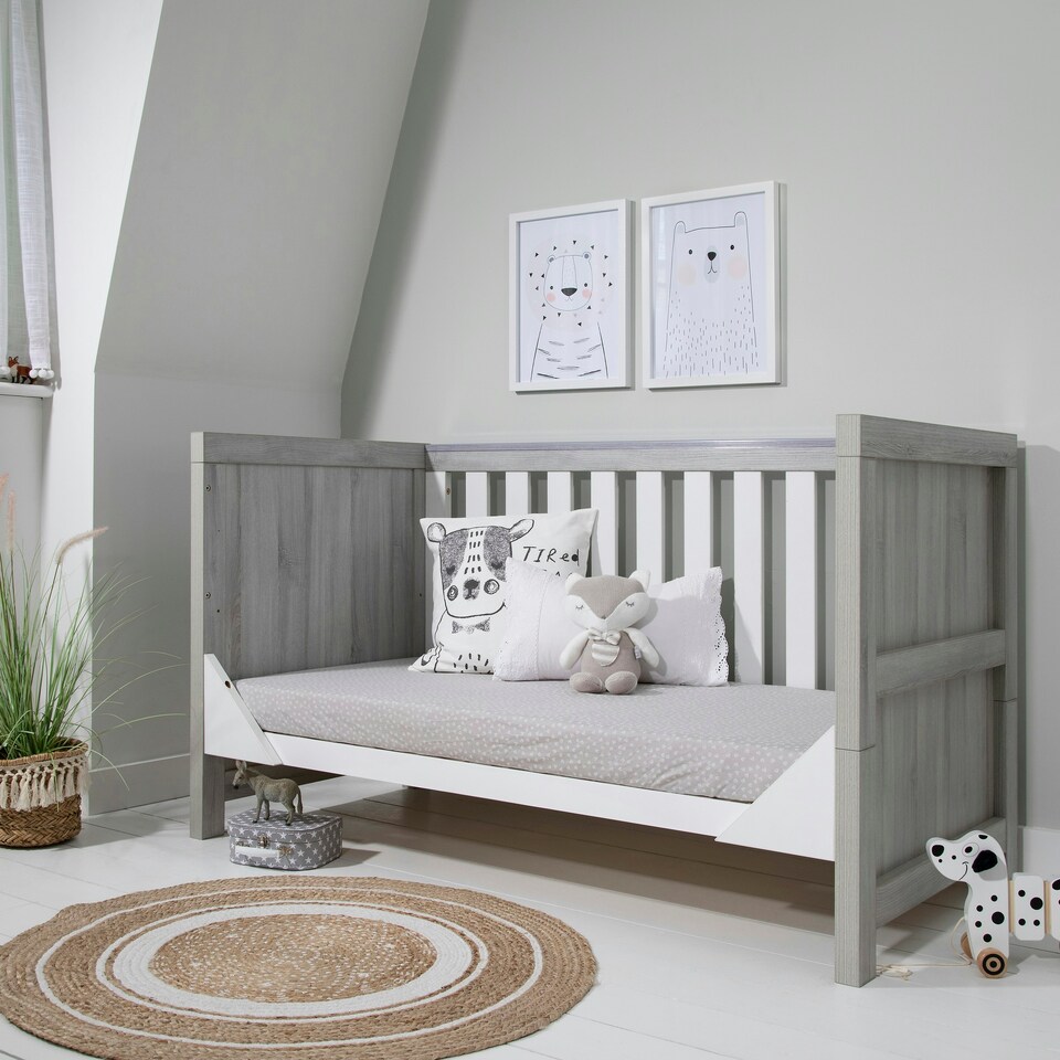 image 1 of Tutti Bambini Modena 3 in 1 Cot bed - Grey Ash/White